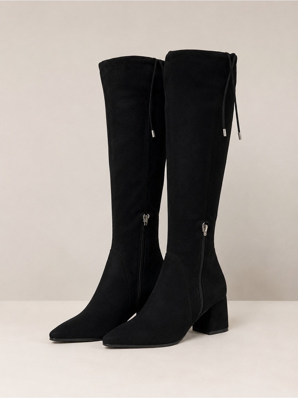 Steve Madden Black Over-the-Knee Block Heel Boots